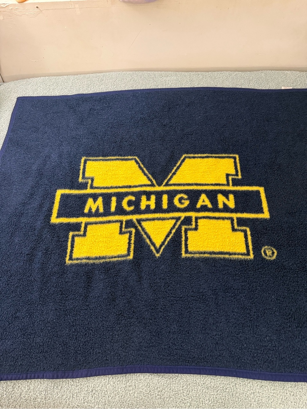 University Of Michigan Biederlack Throw 47” X 56” - Vintage